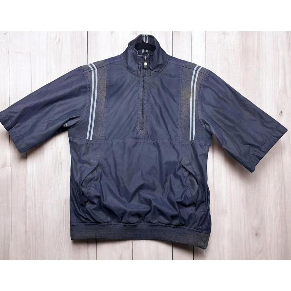 IZOD XFG Mens Navy Blue Half Zip Active Jacket Short Sleeve Mock Neck Size S